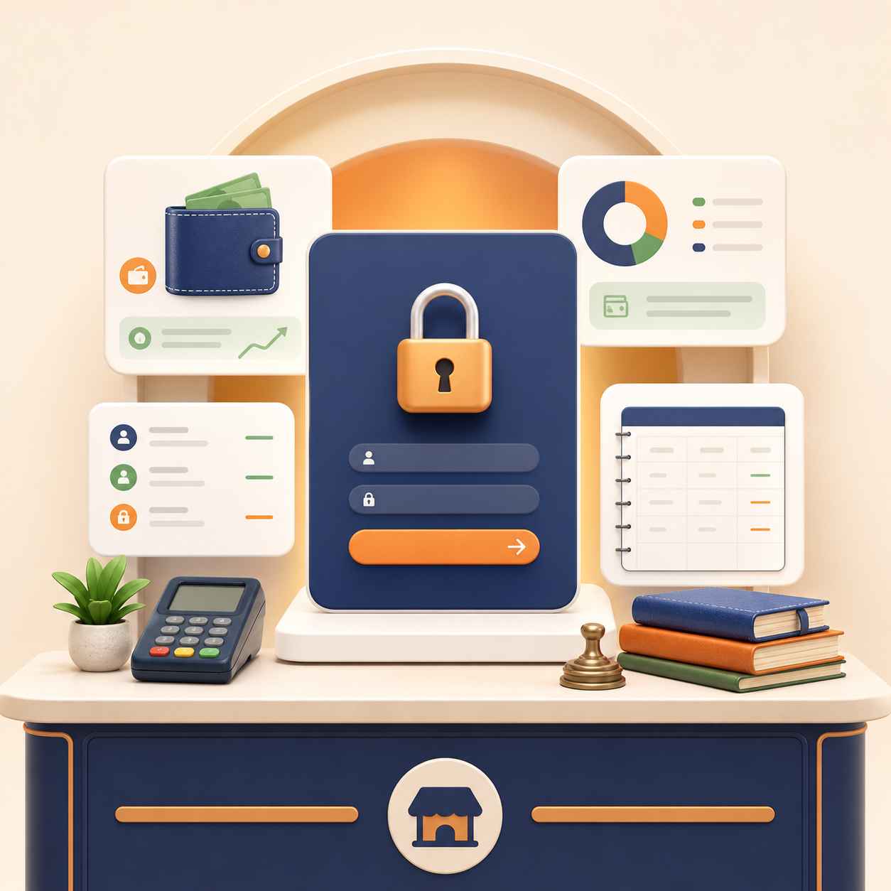 Digital services workspace illustration